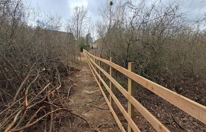 Clearance of scrub and new post & rail fence